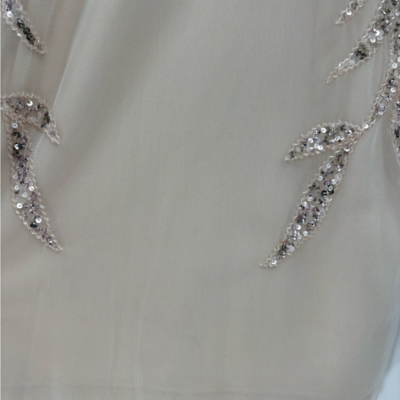 adrianna papell Embellished Mesh Sequin Cocktail wedding Formal Gown dress 2 NWT - Picture 9 of 16
